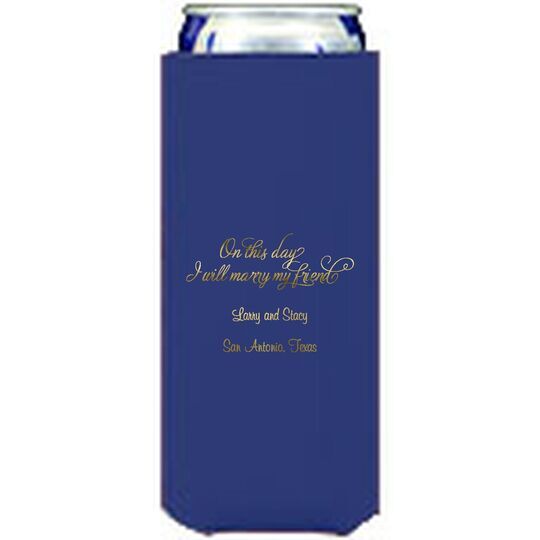 Elegant On This Day Collapsible Slim Koozies